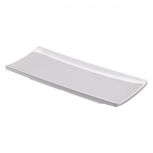 Smooth rectangular tray in white melamine